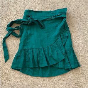 Isabel Marant Green Linen Wrap Skirt